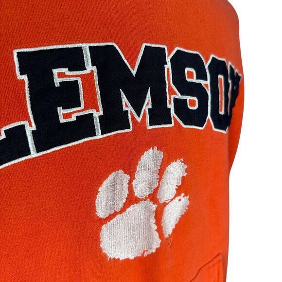 Vintage Starter Clemson Tigers Hoodie Men’s 2XL XXL Sweatshirt Pullover Orange - Picture 2 of 10